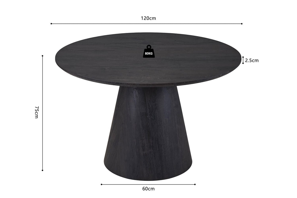 MIKLOS – Table à Manger Décor Brun foncé – 120 cm