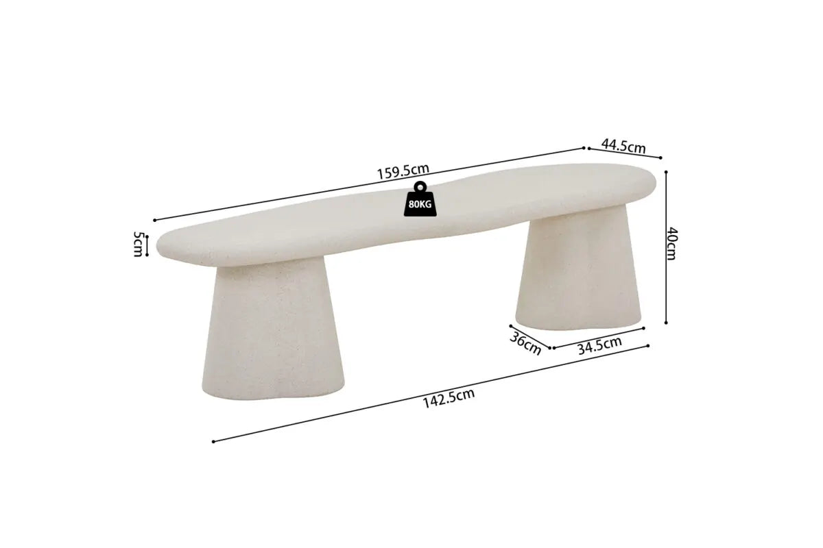 FARO – Meuble TV organique effet ciment – 160 cm