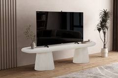 FARO – Meuble TV organique effet ciment – 160 cm