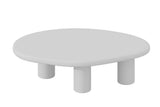Table Basse Effet Ciment Ecru TAVINA - 120 cm