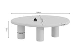 Table Basse Effet Ciment Ecru TAVINA - 120 cm