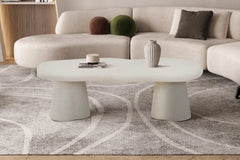 Table Basse Effet Ciment FARY Ciment Beige - 130 cm