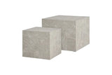 Table Basse Gigogne en Effet Marbre Beige PRAGUE - H : 36/40cm