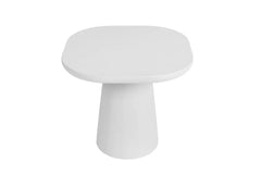 Table Basse Ovale Effet Ciment Ecru TAVINA - 55 cm