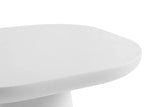 Table Basse Ovale Effet Ciment Ecru TAVINA - 55 cm