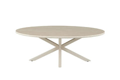 Table Basse Ovale NOAH en Pierre Frittée Beige - 130 x 70 cm