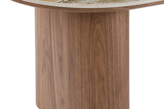 Table Basse Ovale en Pierre Brillante AVORA Beige - 120 x 60 cm