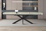 Table Extensible ARYA Ovale Danoise en Pierre - de 160 à 240 cm