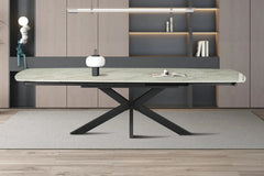 Table Extensible ARYA Ovale Danoise en Pierre - de 160 à 240 cm