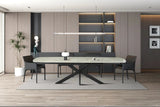 Table Extensible ARYA Ovale Danoise en Pierre - de 160 à 240 cm