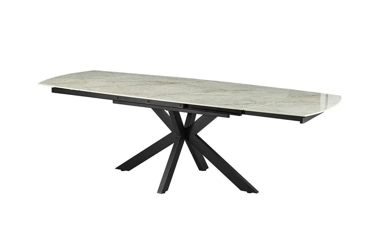 Table Extensible ARYA Ovale Danoise en Pierre - de 160 à 240 cm
