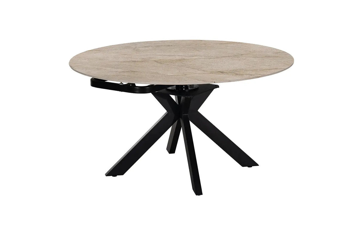 Table Extensible Ronde Plateau en Pierre ATHENYA - 140 x 90 à 140 cm