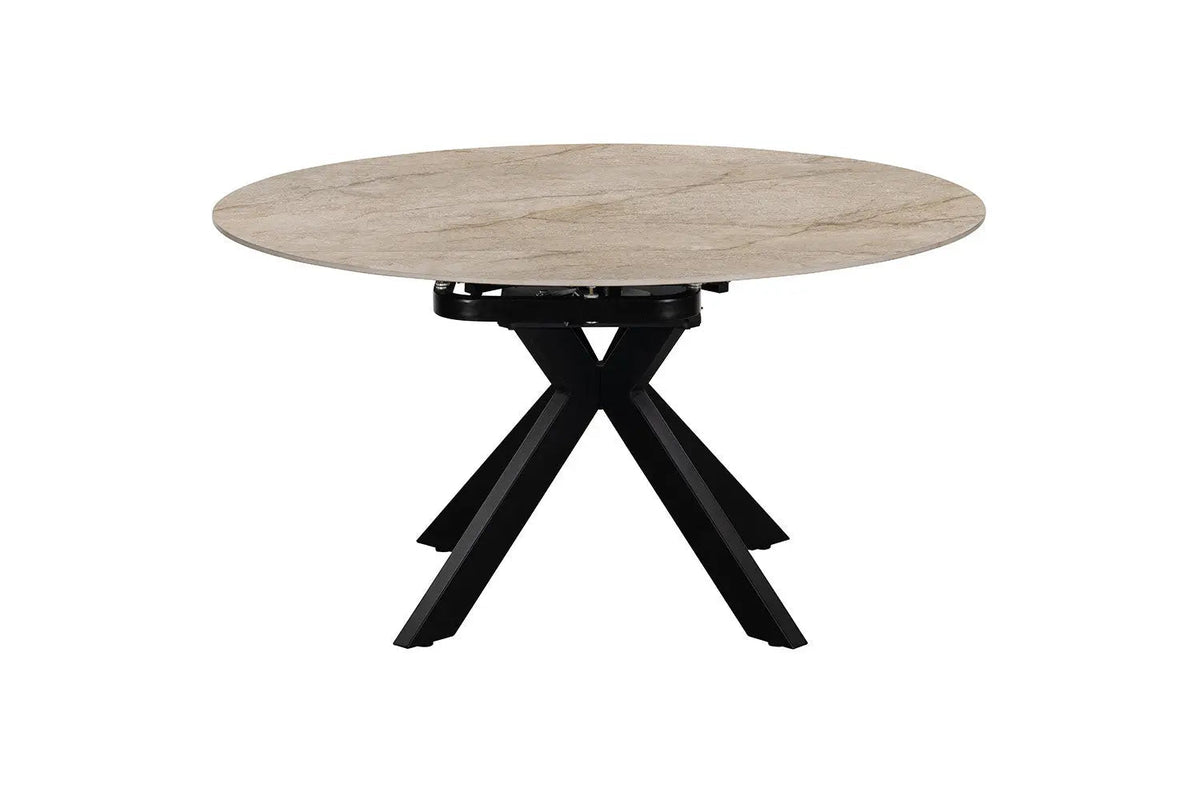 Table Extensible Ronde Plateau en Pierre ATHENYA - 140 x 90 à 140 cm