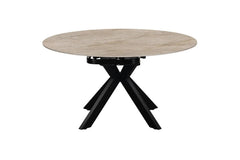 Table Extensible Ronde Plateau en Pierre ATHENYA - 140 x 90 à 140 cm