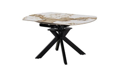 Table Extensible Ronde Plateau en Pierre ATHENYA - 140 x 90 à 140 cm