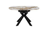 Table Extensible Ronde Plateau en Pierre ATHENYA - 140 x 90 à 140 cm