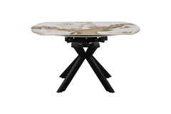 Table Extensible Ronde Plateau en Pierre ATHENYA - 140 x 90 à 140 cm