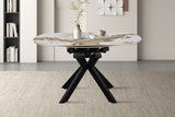 Table Extensible Ronde Plateau en Pierre ATHENYA - 140 x 90 à 140 cm