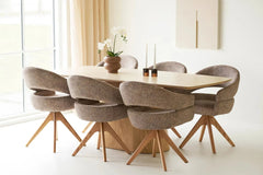 Table Rectangulaire de Salle à Manger Plateau en Céramique NOLI - 90x200 cm