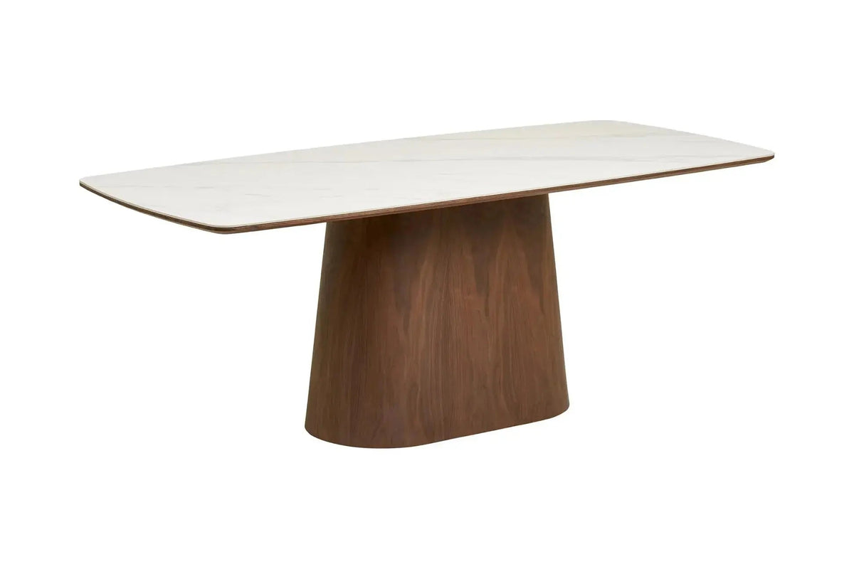 Table Rectangulaire de Salle à Manger Plateau en Céramique NOLI - 90x200 cm