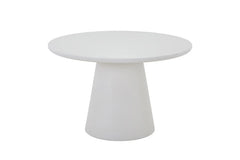 Table Ronde Effet Ciment Écru TAVINA pour salle à manger - 120 cm