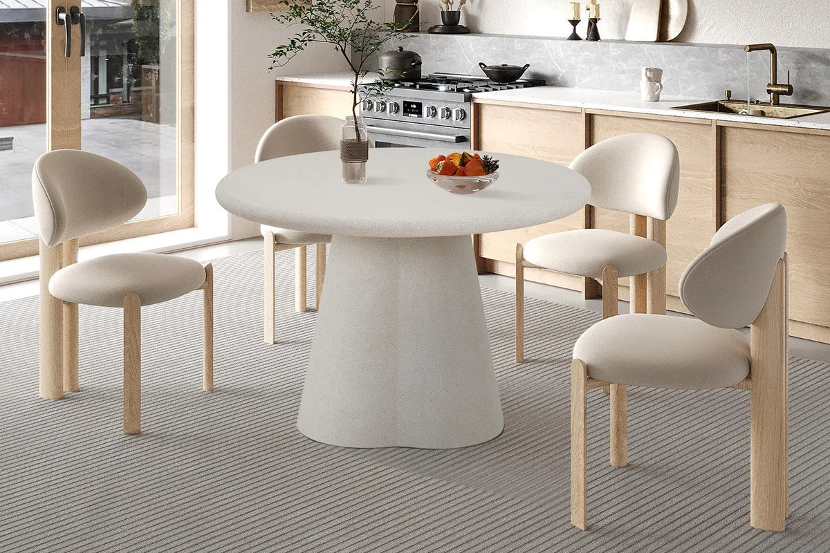 Table Ronde Effet Ciment FARY pour salle à manger - 120 cm
