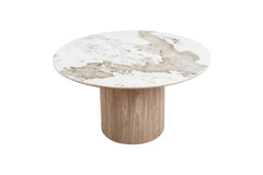 Table Ronde plateau en Céramique ATHENS pour salle à manger - 140x140 cm