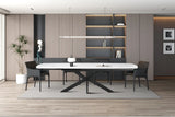 Table Extensible ARYA Ovale Danoise en Pierre - de 160 à 240 cm