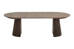 Table Extensible Ronde OSAKA Effet Bois Brun Foncé - 120 à 240 cm