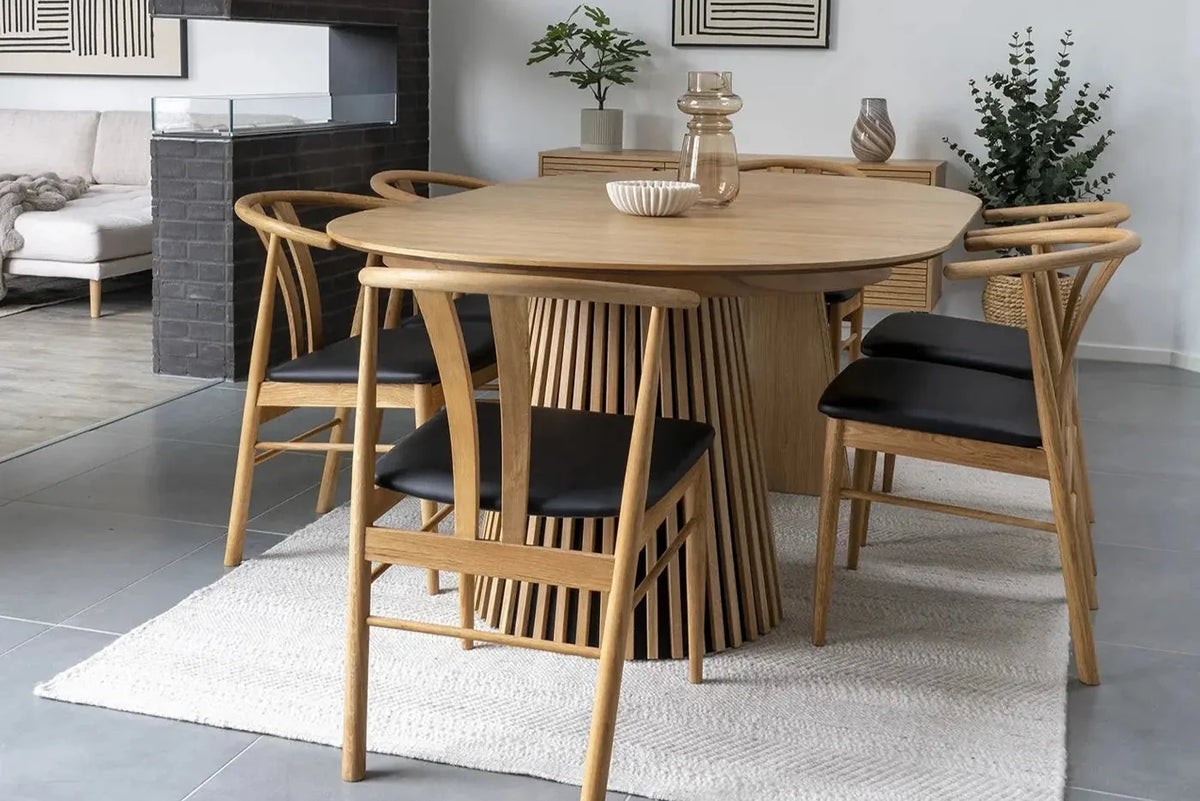 Table Extensible Ronde OSAKA Effet Bois Naturel - 120 à 240 cm