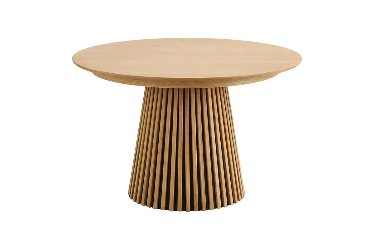 Table Extensible Ronde OSAKA Effet Bois Naturel - 120 à 240 cm