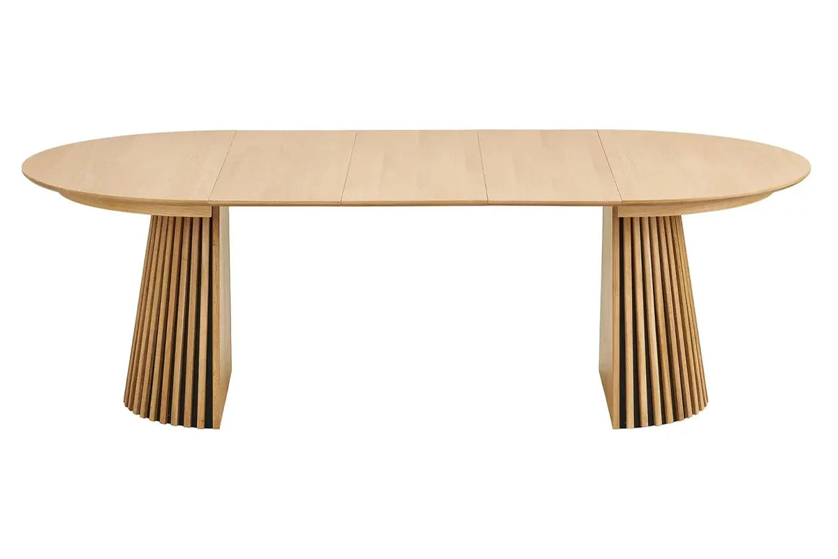 Table Extensible Ronde OSAKA Effet Bois Naturel - 120 à 240 cm