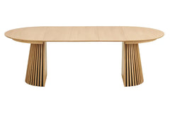 Table Extensible Ronde OSAKA Effet Bois Naturel - 120 à 240 cm