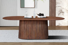 Table à Manger Ovale MAYGA en Manguier Brun Clair - 230 cm