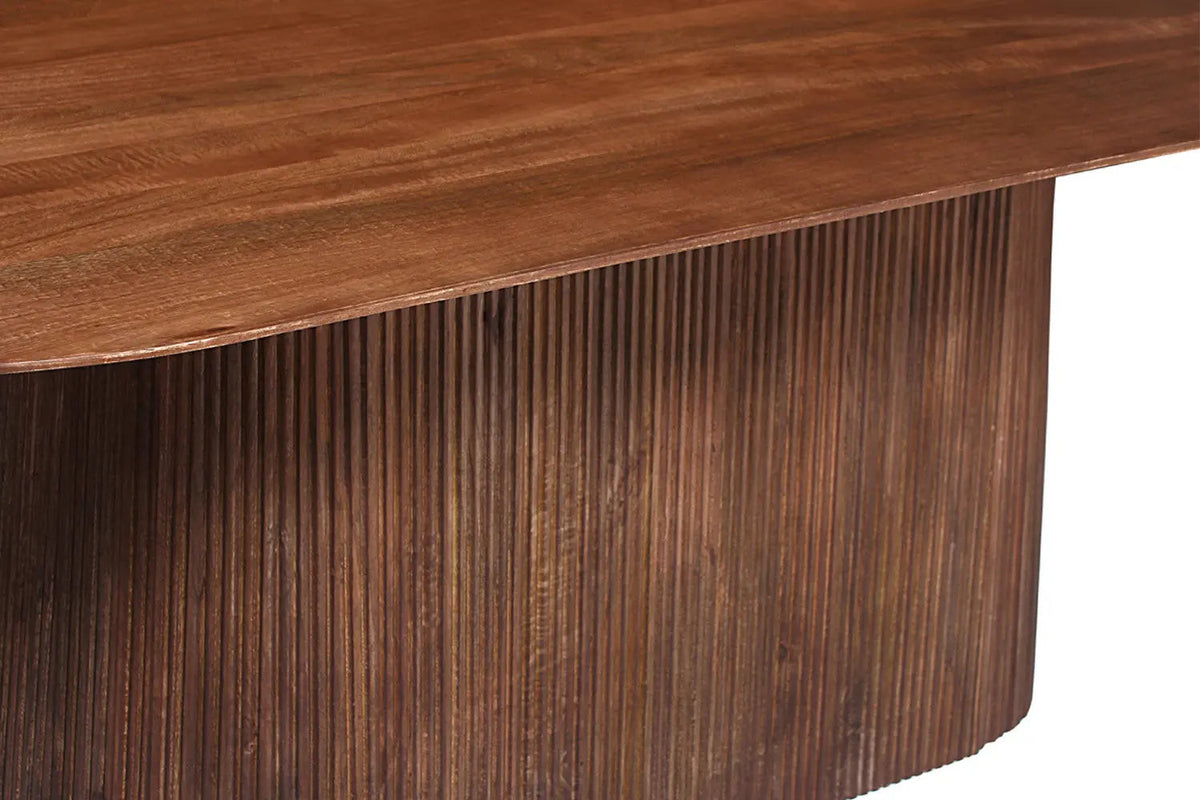 Table à Manger Ovale MAYGA en Manguier Brun Clair - 230 cm