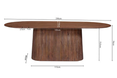 Table à Manger Ovale MAYGA en Manguier Brun Clair - 230 cm