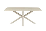 Table à Manger Ovale NOAH en Pierre Frittée Beige - 180 x 90 cm