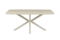 Table à Manger Ovale NOAH en Pierre Frittée Beige - 180 x 90 cm