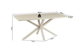 Table à Manger Ovale NOAH en Pierre Frittée Beige - 180 x 90 cm