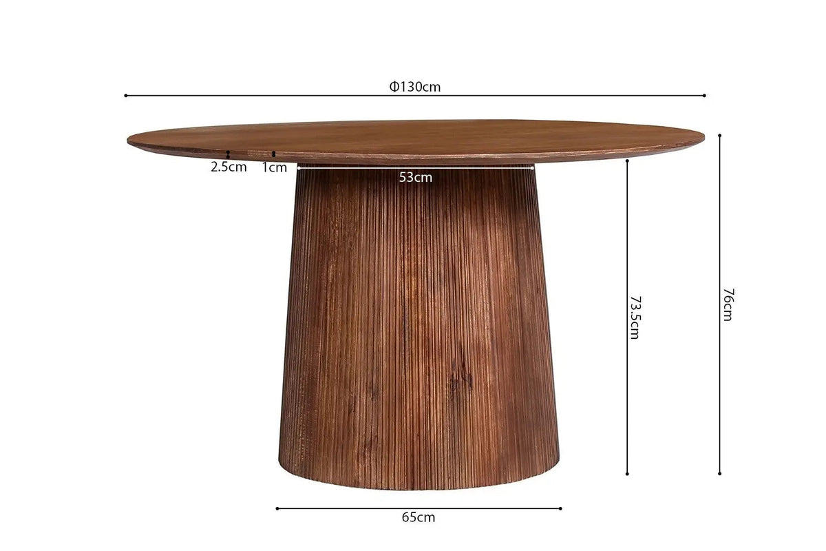 Table à Manger Ronde MAYGA en Manguier - 130 cm