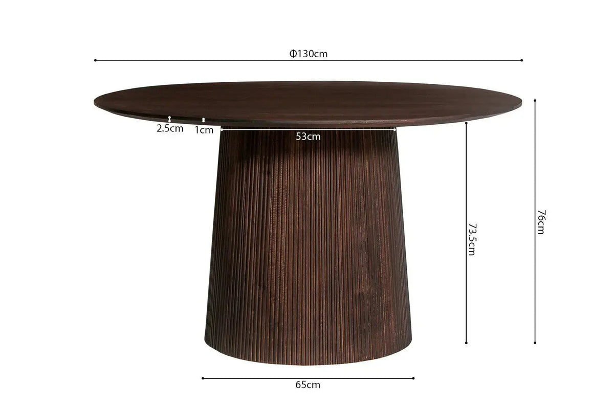 Table à Manger Ronde MAYGA en Manguier - 130 cm
