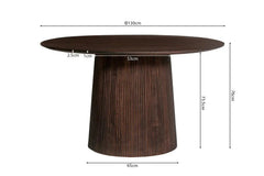 Table à Manger Ronde MAYGA en Manguier - 130 cm