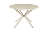 Table à Manger Ronde NOAH en Pierre Frittée Beige - Ø 120 cm