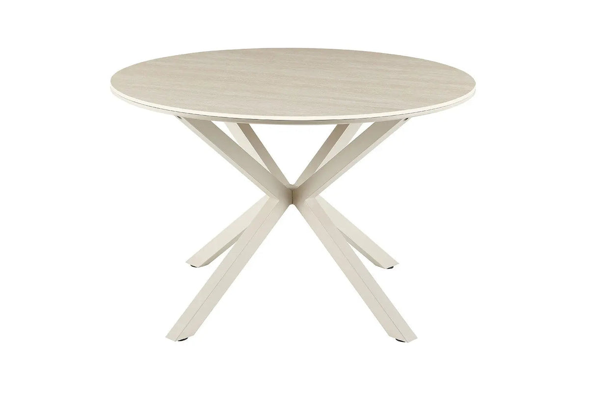Table à Manger Ronde NOAH en Pierre Frittée Beige - Ø 120 cm