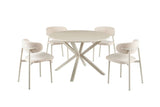 Table à Manger Ronde NOAH en Pierre Frittée Beige - Ø 120 cm
