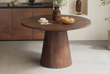 Table à manger Ronde TOMI en Bois de Manguier - 130 cm