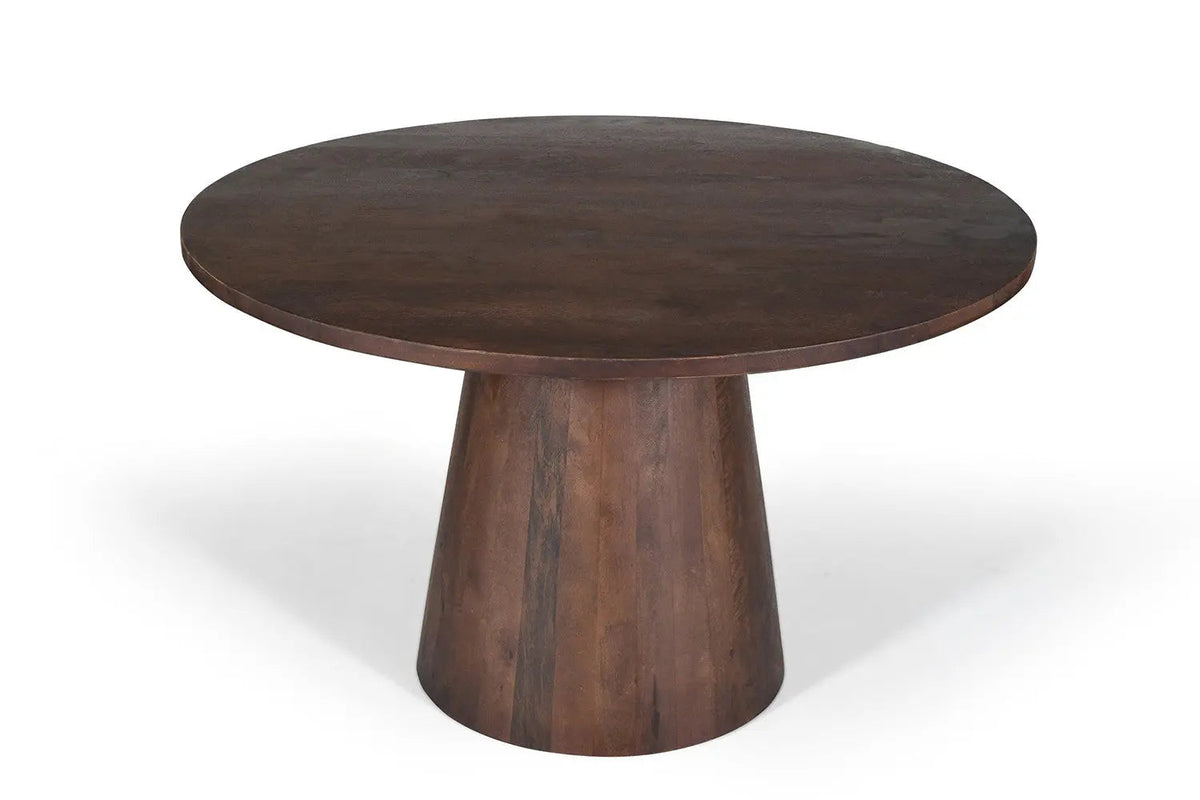 Table à manger Ronde TOMI en Bois de Manguier - 130 cm