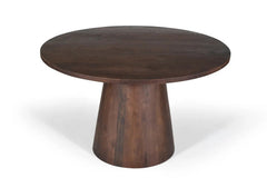Table à manger Ronde TOMI en Bois de Manguier - 130 cm