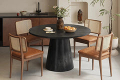 Table à manger Ronde TOMI en Bois de Manguier - 130 cm