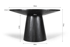 Table à manger Ronde TOMI en Bois de Manguier - 130 cm